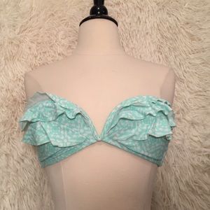 mint green/tiffany blue ruffled bikini top